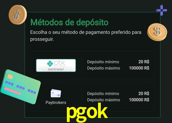 O cassino pgok oferece uma grande variedade de métodos de pagamento